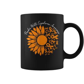 Prader Willi Syndrome Awareness Orange Ribbon Sunflower Coffee Mug - Monsterry