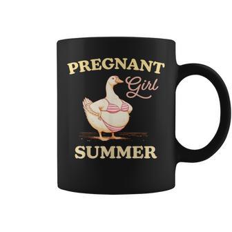 Pregnant Girl Summer Baby Announcement Goose Mom Coffee Mug - Thegiftio UK