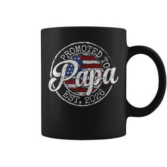 Promoted To Papa Est 2026 Stamp First Time Dad To Be Coffee Mug - Thegiftio UK
