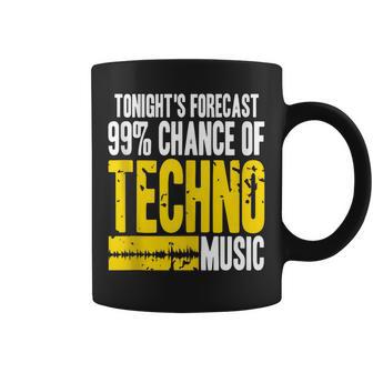 Pronóstico 99 Música Techno Humor Dj Nocturno In Mangas Taza de café - Regaloses