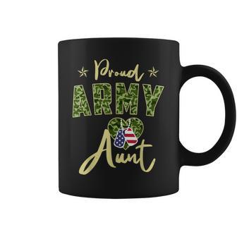 Proud Army Aunt Camou Dog Tag Usa American Flag Family Coffee Mug - Thegiftio UK