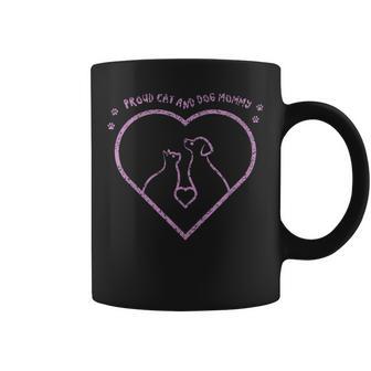 Proud Cat And Dog Mommy Dogs Lover Cats Mom Mother Mama Coffee Mug - Thegiftio UK