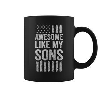 Proud Dad Mom American Flag Awesome Like My Sons Coffee Mug - Monsterry