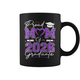 Proud Mom Of A 2026 Graduate Senior 2026 Purple Gold Vibes Coffee Mug - Thegiftio UK