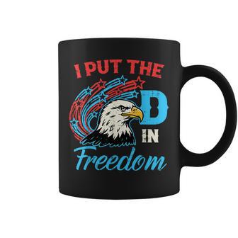 I Put The D In Freedom Bald Eagle 4Th Of July Kids Coffee Mug - Thegiftio UK