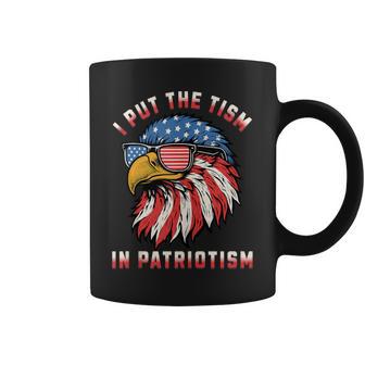 I Put The Tism In Patriotism Autism Eagle Usa Pride Coffee Mug - Thegiftio UK