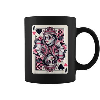 Queen Of Hearts Amateur De Café Jeu De Poker Queen Card Tasse - Cadeauxyz