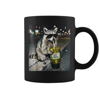 Raccoon Drinking Pickles Urban Animal Sunglasses Coffee Mug - Thegiftio UK