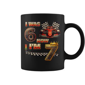 Racing Car Birthday Boy I Was 6 Now I'm 7 Six Seven 67 Coffee Mug - Thegiftio UK