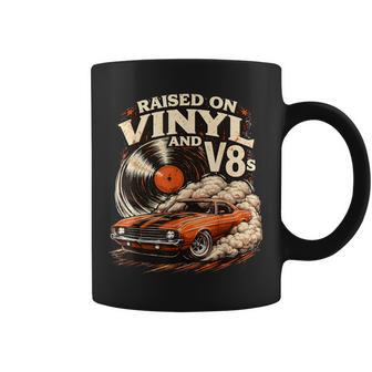 Raised On Vinyl And V8s Retro Car Music Coffee Mug - Thegiftio UK