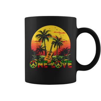 Rasta Reggaeunset Jamaica Guitarrista Reggae Music Guitarra Taza de café - Regaloses