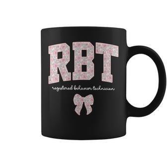 Rbt Registered Behavior Technician Floral Bow Aba Therapist Coffee Mug - Thegiftio UK