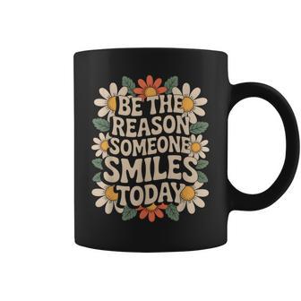 Be The Reason Someone Smiles Groovy Daisy Flower Retro Coffee Mug - Thegiftio UK