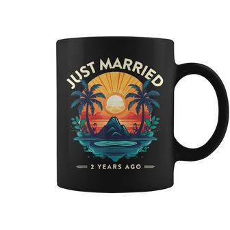 Recién Casados Hace 2 Años Fiesta Divertida De Celebración De Aniversario Taza de café - Regaloses