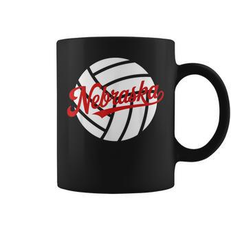 Red Nebraska Volleyball Ball Coffee Mug - Thegiftio
