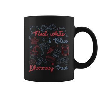 Red White & Blue Pharmacy Crew Bow 4Th Of July Coffee Mug - Thegiftio UK