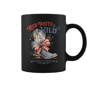 Red White & Wild American Cowgirl Western Boots 4Th Of July Coffee Mug - Thegiftio UK