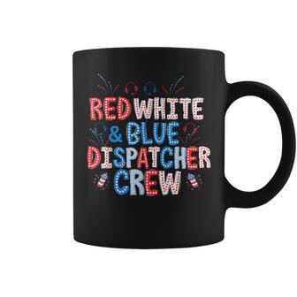 Red White Blue 911 Dispatcher Crew Us Flag 4Th July Police Coffee Mug - Thegiftio UK
