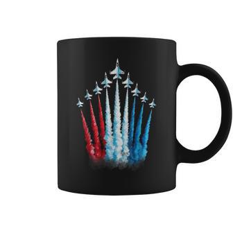 Red White Blue American Us Flag Fighter Jet 4Th Of July Boys Coffee Mug - Thegiftio UK