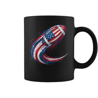 Red White And Blue Football Patriotic Fourth Of July Boys Coffee Mug - Thegiftio UK