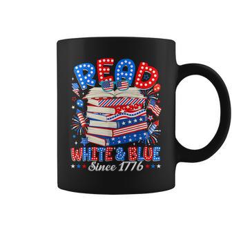 Red White And Blue Usa Patriotic Read 4Th Of July Bookish Coffee Mug - Thegiftio UK
