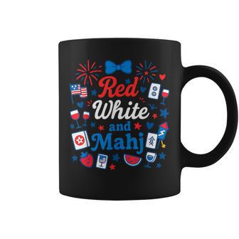 Red White And Mahjong 4Th Of July Patriotic Tiles Set Game Coffee Mug - Thegiftio UK