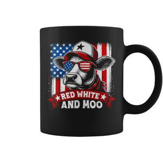Red White And Moo 4Th Of July Coffee Mug - Thegiftio UK
