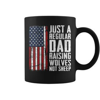 Regular Dad Raising Wolves Not Sheep Fathers Day On Back Coffee Mug - Thegiftio UK