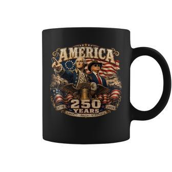 Retro America Washington Trump 1776 2026 250 Years Us Flag Coffee Mug - Thegiftio UK