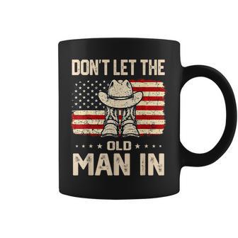 Retro Don't Let The Old Man In Cowboy Us Flag For Women Coffee Mug - Thegiftio UK