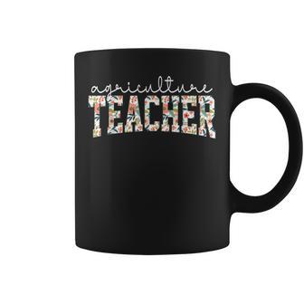 Retro Floral Agriculture Teacher Farmer Ag Teacher Team Crew Coffee Mug - Thegiftio UK
