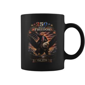 Retro 250 Years Of Freedom Trump And Eagle Patriotic Coffee Mug - Thegiftio UK