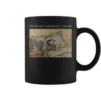 Retro Probably Reading Trash Racoon Bookworms Teachers Coffee Mug - Thegiftio UK