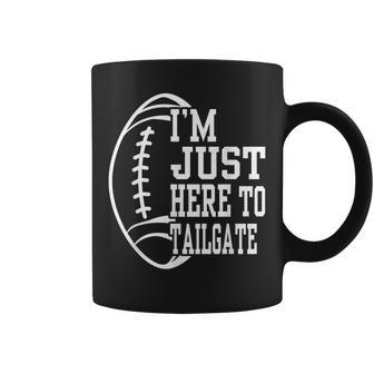 Retro I'm Just Here To Tailgate Football Season Game Day Coffee Mug - Thegiftio UK