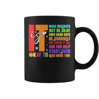 Retro It's Okay To Make Mistakes Be Yourself Mental Health Coffee Mug - Thegiftio UK