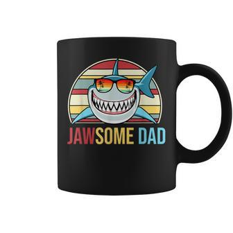 Retro Jawsome Dad Shark Fathers Day Family Daddy Papa Coffee Mug - Thegiftio UK