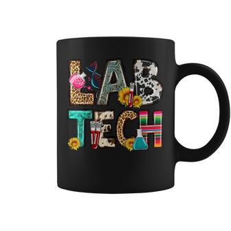 Retro Lab Tech Leopard Floral Medical Laboratory Science Coffee Mug - Thegiftio UK