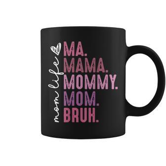 Retro Mama Mommy Mom Bruh Mother's Day On Back Coffee Mug - Thegiftio UK
