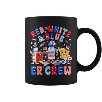 Retro Red White And Blue Er Crew America 4Th Of July Nurse Coffee Mug - Thegiftio UK
