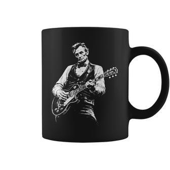 Retro Vintage Abraham Lincoln Abe Lincoln Playing Guitar Men Coffee Mug - Thegiftio UK