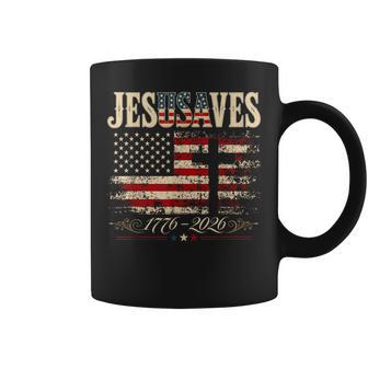 Retro Vintage Jesus Saves Jesusaves Usa 250Th 4Th Of July Coffee Mug - Thegiftio UK