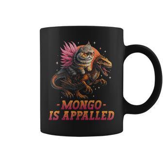 Retro Vintage Mongo Is Appalled Princess Cat Riding Dinosaur Coffee Mug - Thegiftio UK