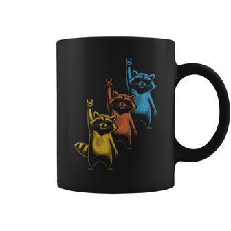 Retro Waschbär Rock Musik Geschenk Rock Festival Lustiger Waschbär Tassen - Seseable