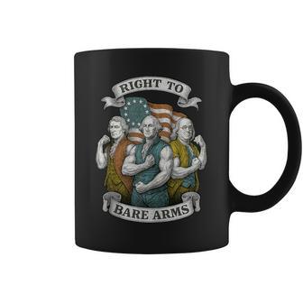 Right To Bare Arms Founding Fathers Flexing Patriotic Coffee Mug - Thegiftio UK