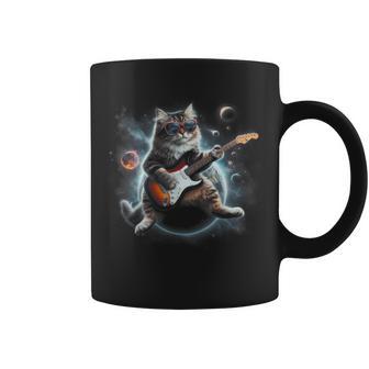 Rock Cat Jouant De La Guitare Électrique Dans L'espace Tasse - Cadeauxyz