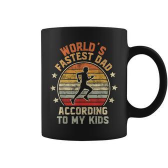 Runner Dad World's Fastest Dad According To My Kids Coffee Mug - Thegiftio UK