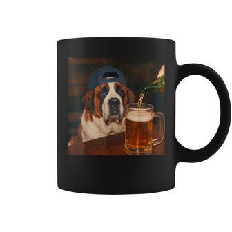 Saint Bernard Drinking Beer Fathers Day Dog Meme Coffee Mug - Thegiftio UK