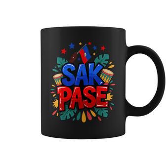 Sak Pase Haitian Creole Pride Haiti Flag Heritage Coffee Mug | Mazezy