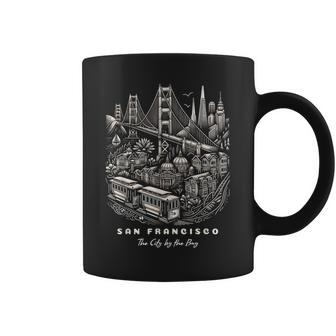 San Francisco Sf Bay Area California Skyline And Golden Gate Coffee Mug - Thegiftio UK