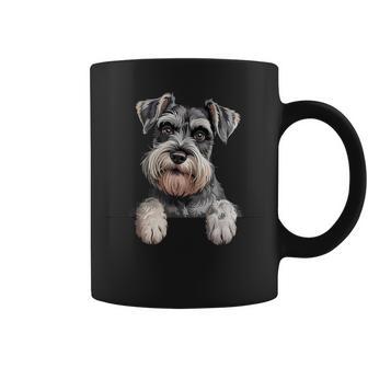 Schnauzer Peeking Pocket Puppy Dog Lover Coffee Mug | Mazezy